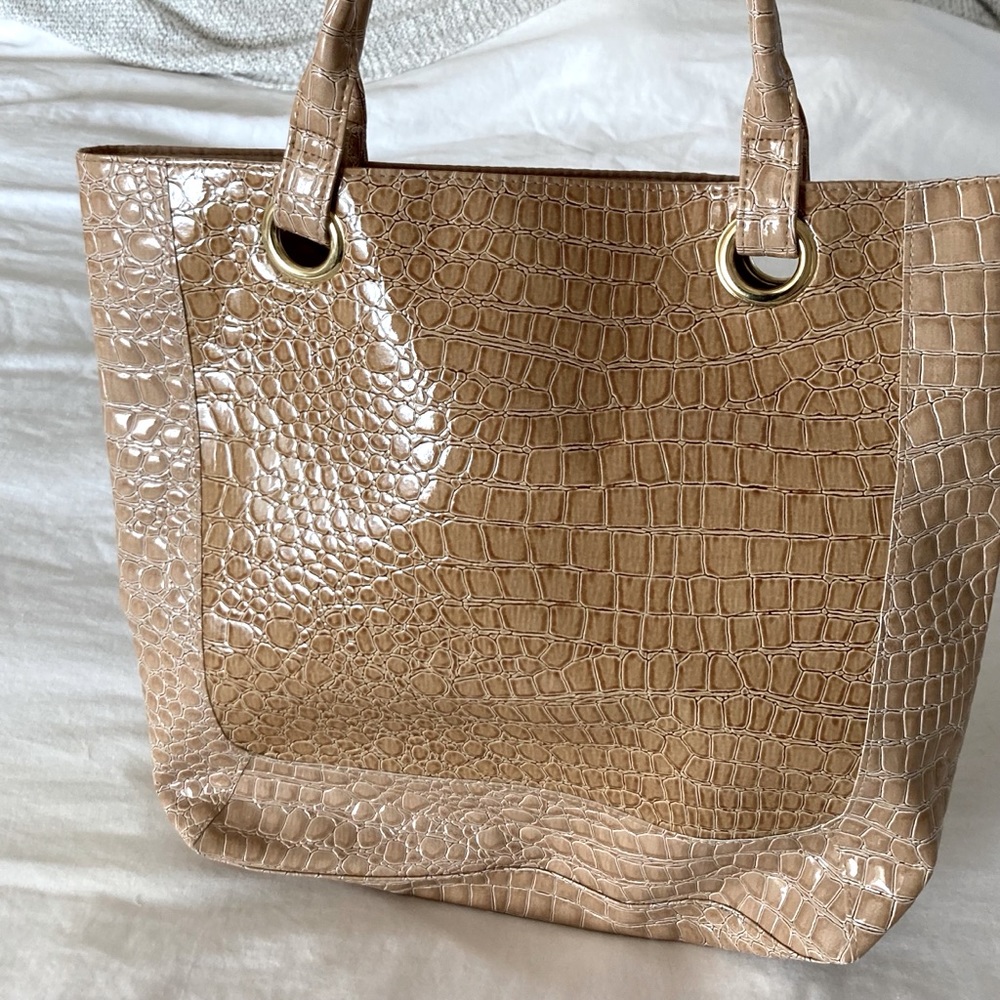 Faux Alligator Leather Tote